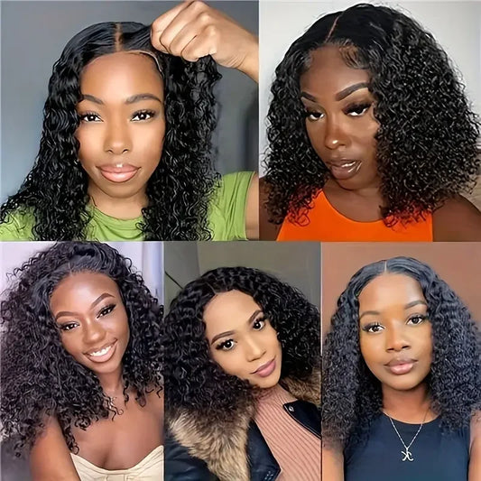 4x4 Bob Wig | Kinky Curly Glueless Pre-Plucked Human Hair – Floreastore
