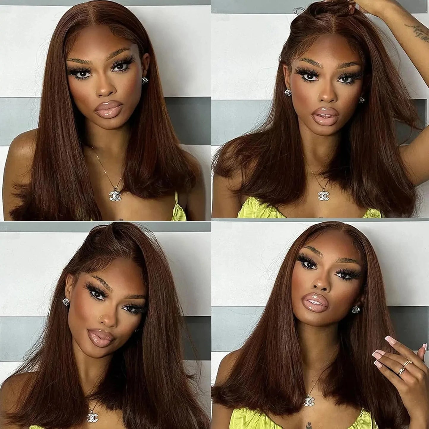 Chocolate Brown Bob Wig | 13x4 HD Lace Straight Brazilian Hair – Floreastore