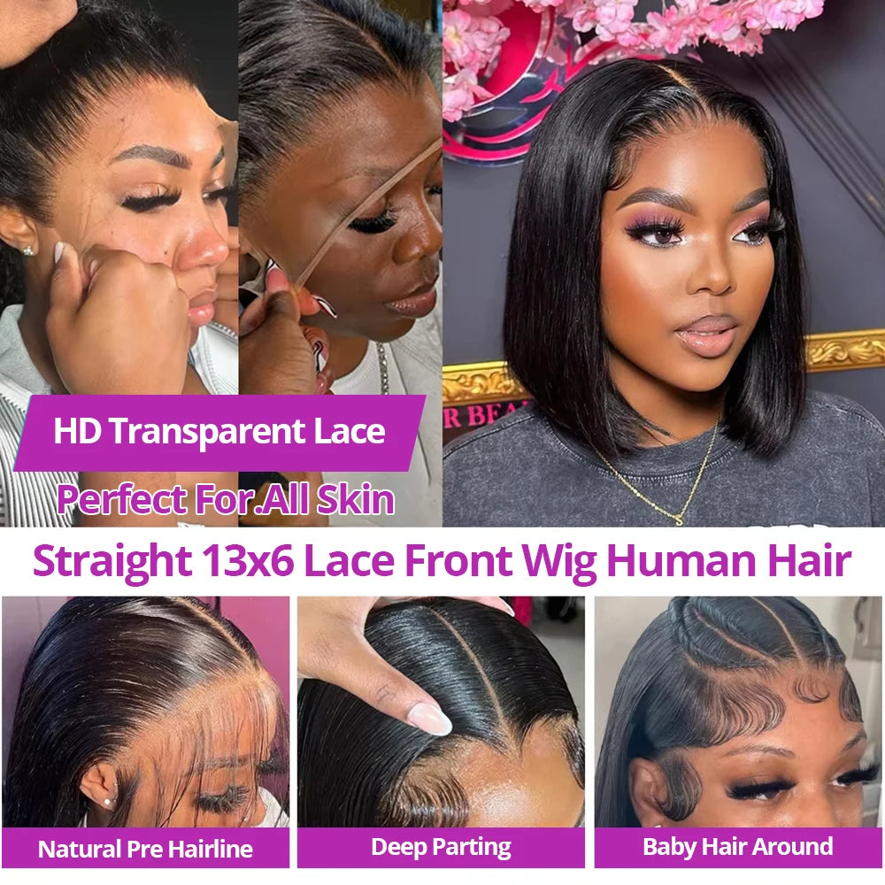 250% Density Silky Straight Bob Wig | HD Lace Front – Floreastore