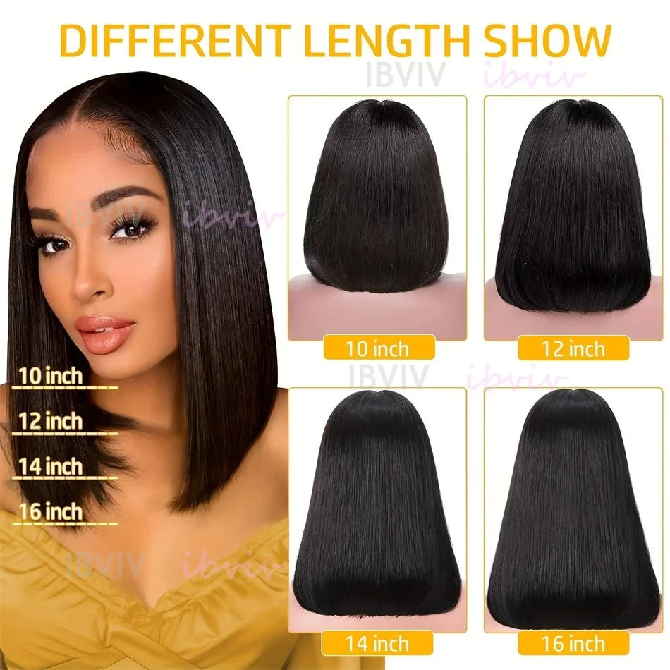 4" 13x4 Lace Bob Wig | Straight Vietnamese Human Hair 210% Density – Floreastore