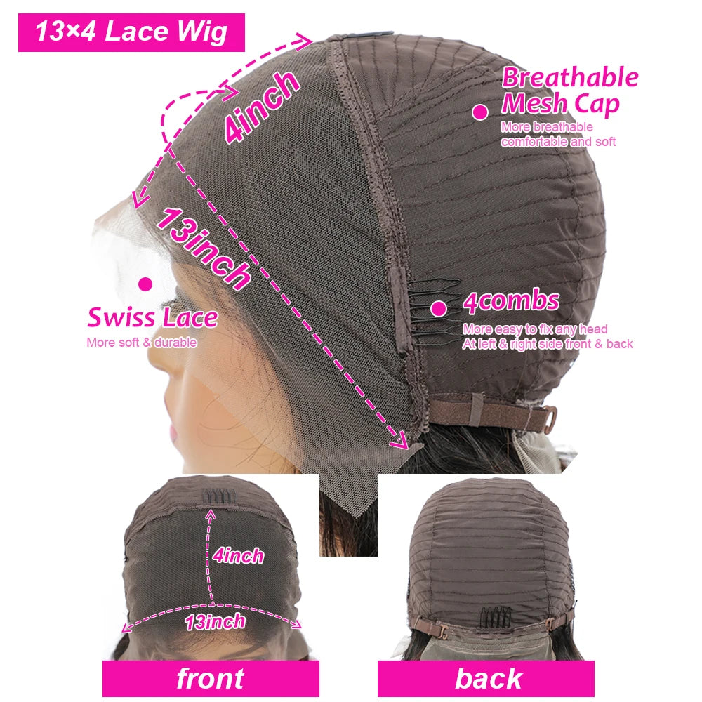 13x4 HD Lace Bob Wig | Straight Glueless Pre-Plucked Human Hair – Floreastore