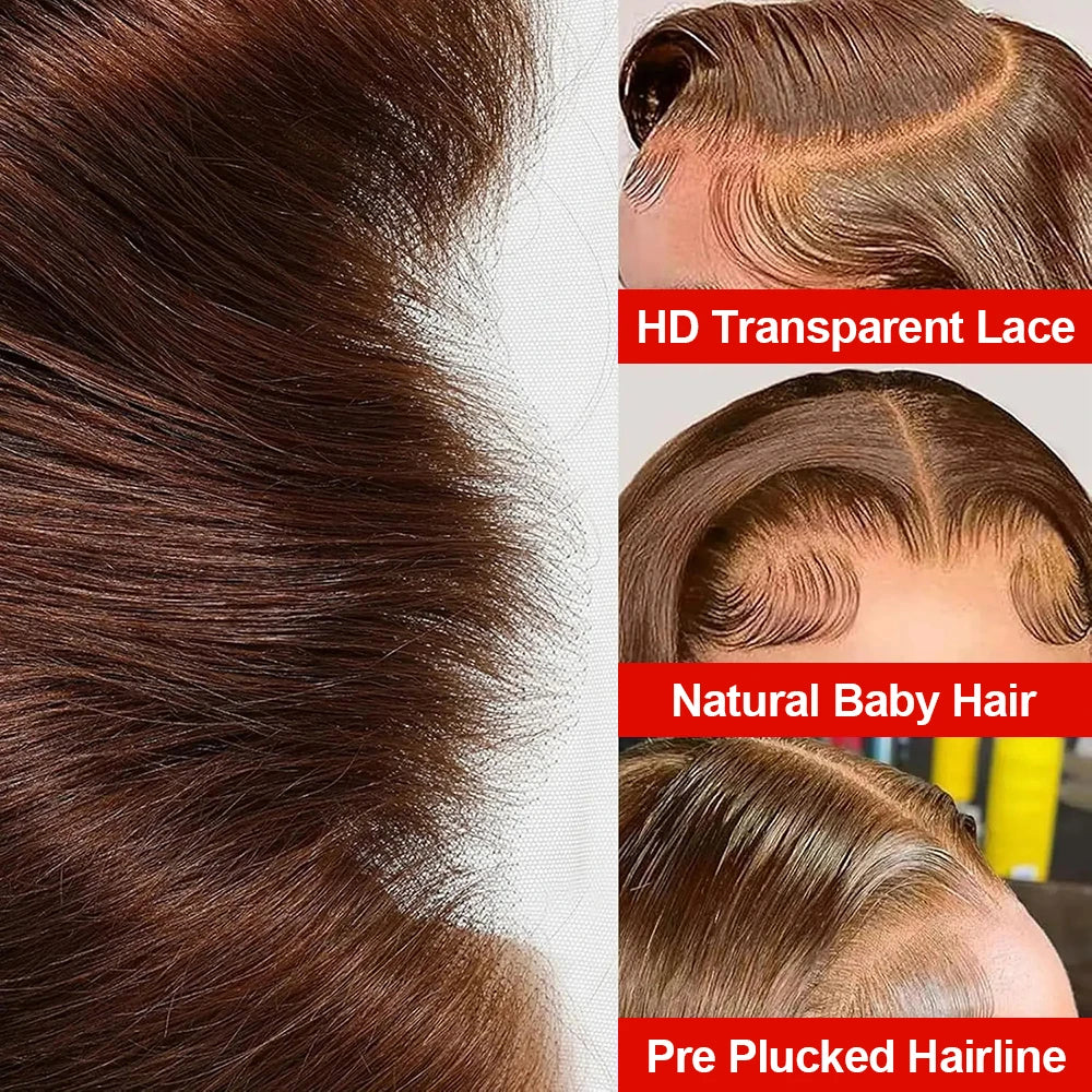 Chocolate Brown Bob Wig | 13x4 HD Lace Straight Brazilian Hair – Floreastore