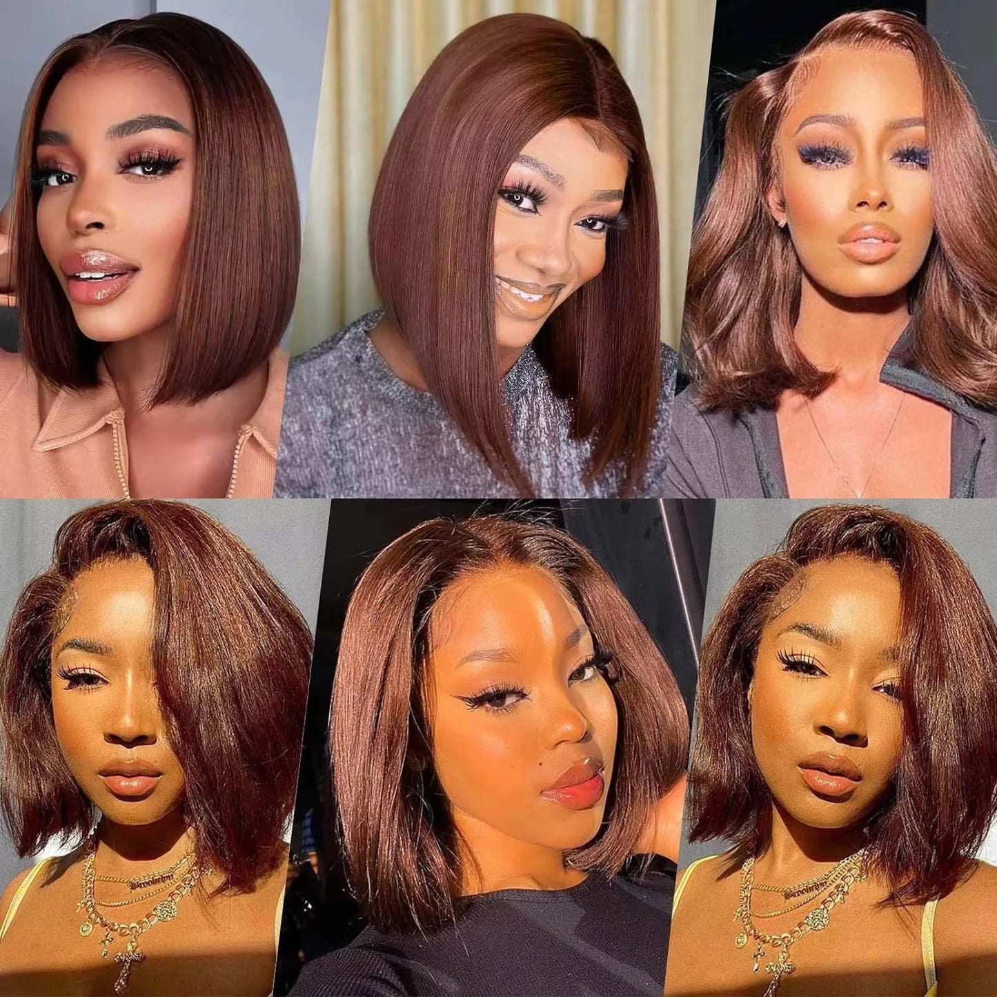 Chocolate Brown Bob Wig | 13x4 HD Lace Straight Brazilian Hair – Floreastore