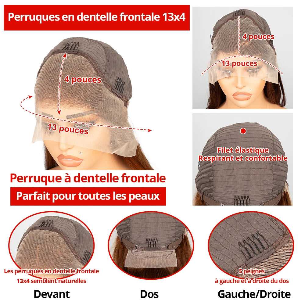 Chocolate Brown Bob Wig | 13x4 HD Lace Straight Brazilian Hair – Floreastore