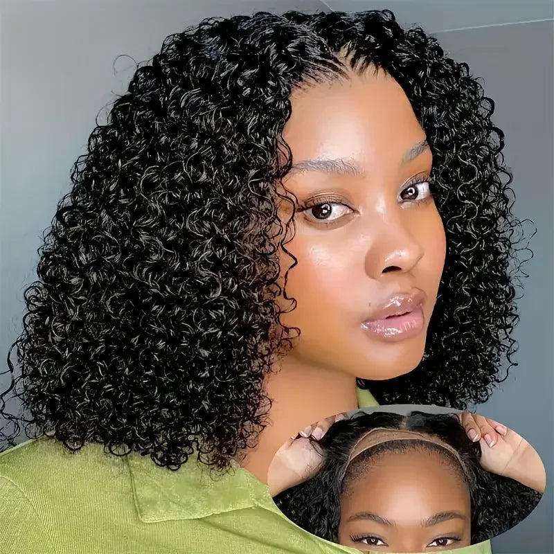 4x4 Bob Wig | Kinky Curly Glueless Pre-Plucked Human Hair – Floreastore