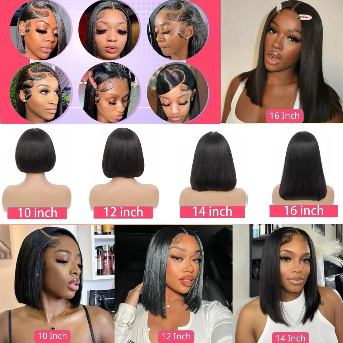 13x4 HD Lace Bob Wig | Straight Glueless Pre-Plucked Human Hair – Floreastore