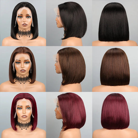 13x4 HD Lace Bob Wig | Straight Glueless Pre-Plucked Human Hair – Floreastore