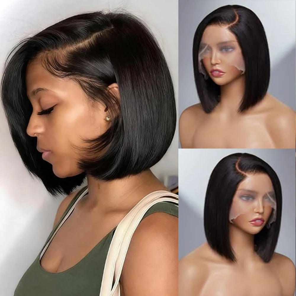 13x4 HD Lace Bob Wig | Straight Glueless Pre-Plucked Human Hair – Floreastore