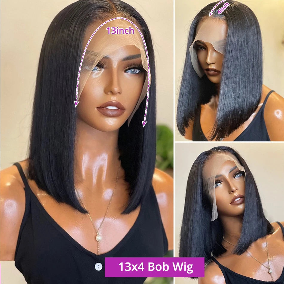 250% Density Silky Straight Bob Wig | HD Lace Front – Floreastore
